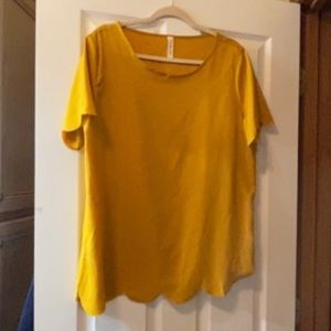 Mustard Yellow Scalloped Blouse